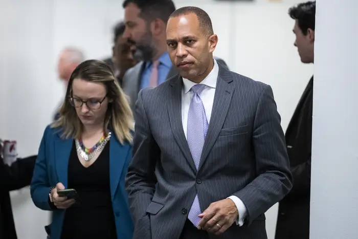 Brooklyn Rep. Hakeem Jeffries, a Democrat, is seen outside a meeting of the House Democratic Caucus in the U.S. Capitol in November.